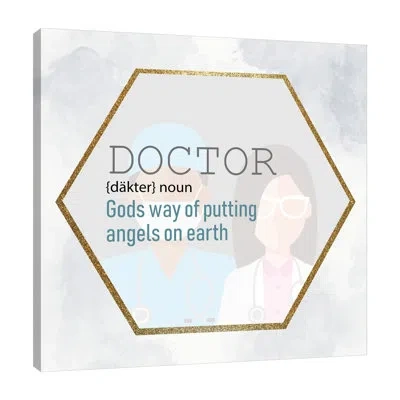 Jaxson Rea "doctor" Gallery Wrapped Canvas By Kimberly Allen 16952 In Blue;white;gray;red;tan White;rose Orang