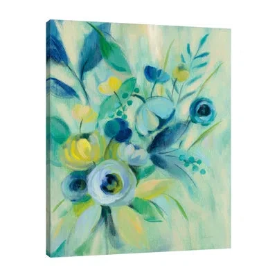 Jaxson Rea Elegant Blue Floral I By Silvia Vassileva - Wrapped Canvas Print