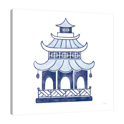 Jaxson Rea Everyday Chinoiserie Iv By Mary Urban - Wrapped Canvas Print In White;gray;tan White;slate Gray;salmon P