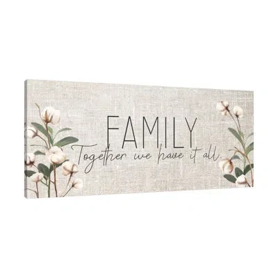 Jaxson Rea "family Together" Gallery Wrapped Canvas By Kimberly Allen 14994 In White;gray;mint Blue;tan Brown;charcoal