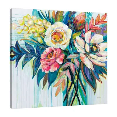 Jaxson Rea First Date By Jeanette Vertentes - Wrapped Canvas Painting In Blue;white;green;gray;red;pink;tan Brown