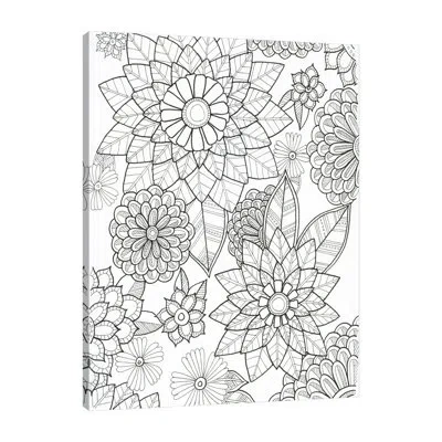Jaxson Rea Floral By Pam Varacek - Wrapped Canvas Print In Red,gray,mist Gray