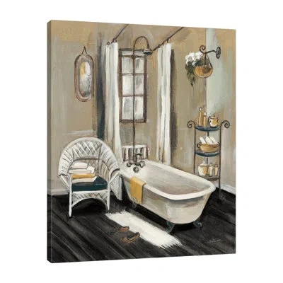 Jaxson Rea French Bath Ii Black By Silvia Vassileva - Wrapped Canvas Print