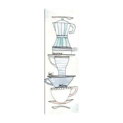 Jaxson Rea Good Brew X Pastel By Sue Schlabach - Wrapped Canvas Print In Blue;white;green;gray;red;purple