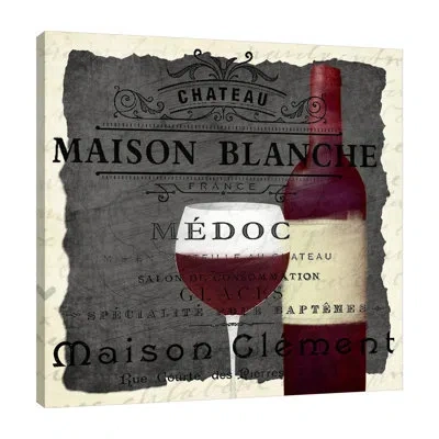 Jaxson Rea "good Wine 5" Gallery Wrapped Canvas By Kimberly Allen In Blue;black;red;tan Brown;charcoal Gray;m