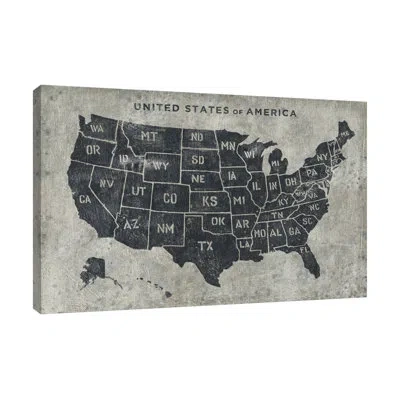 Jaxson Rea Grunge Usa Map By James Wiens - Wrapped Canvas Painting