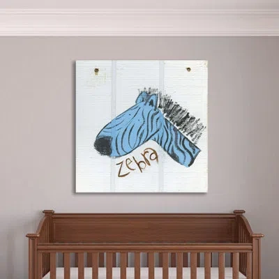 Jaxson Rea Happy Blue Zebra Canvas Art In Blue,white