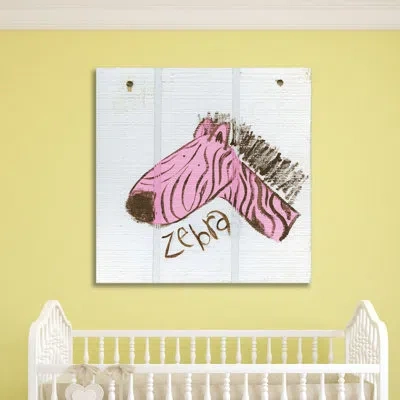 Jaxson Rea Happy Pink Zebra Canvas Art In Pink,white