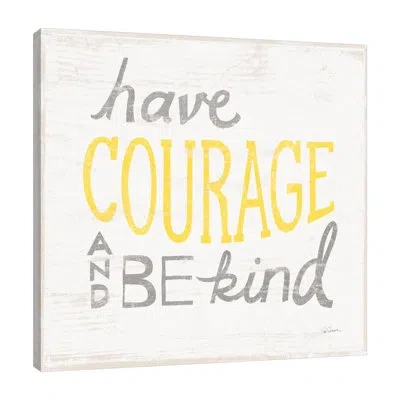 Jaxson Rea Have Courage Gray By Sue Schlabach - Wrapped Canvas Print In White;gray;lavender Purple;pale Green;sa