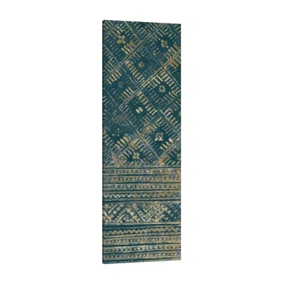 Jaxson Rea Indochina Batik Ii Teal And Gold By Wild Apple Portfolio - Wrapped Canvas Print In Blue;black;gray;red;purple;teal Blue;cha