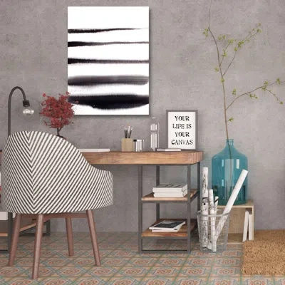 Jaxson Rea 'invisible Zebra' By Kent Youngstrom Painting Print On Wrapped Canvas In White,black