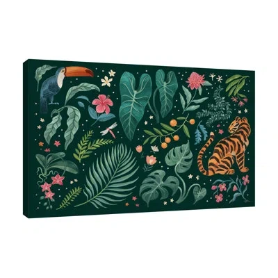 Jaxson Rea Jungle Love I By Janelle Penner - Wrapped Canvas Graphic Art In Blue;black;green;gray;red;charcoal Gray;