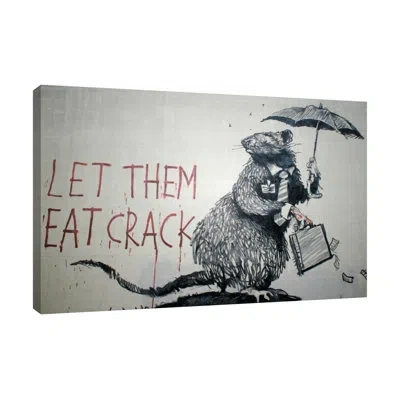 Jaxson Rea 'let Them Eat Crack' Graphic Art Print On Wrapped Canvas In Gray