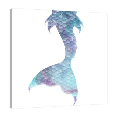 Jaxson Rea Little Mermaid 2 By Kimberly Allen - Wrapped Canvas Painting In Cream,blue,purple