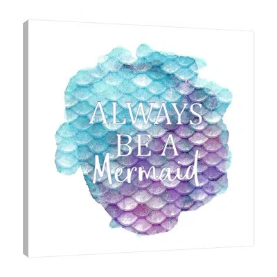 Jaxson Rea Little Mermaid 3 By Kimberly Allen - Wrapped Canvas Textual Art In Blue;purple