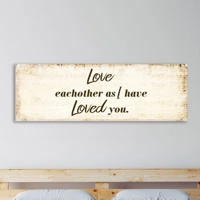 Jaxson Rea 'love Each Other' By Kimberly Allen Textual Art On Wrapped Canvas In Beige