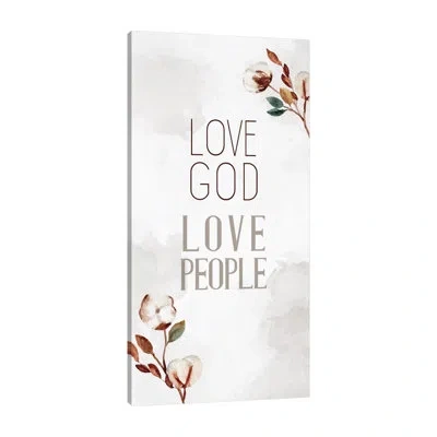Jaxson Rea "love God" Gallery Wrapped Canvas By Kimberly Allen 16929 In White;gray;salmon Pink;mist Gray