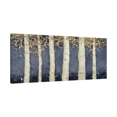 Jaxson Rea Magnificent Birch Grove Indigo Crop By James Wiens - Wrapped Canvas Painting In Blue;black;white;green;gray;lavender Pur