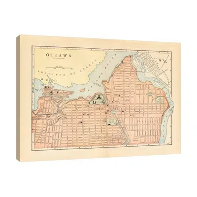 Jaxson Rea Map Of Ottawa By Wild Apple Portfolio - Wrapped Canvas Print
