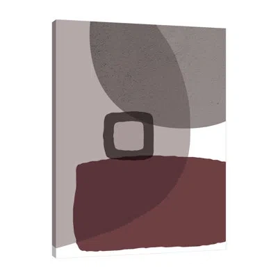 Jaxson Rea Midcentury Colordew Burgundy 5 By Urban Epiphany - Wrapped Canvas Print In Charcoal Gray;charcoal Gray