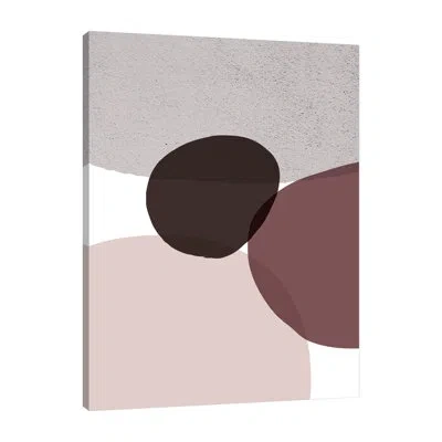 Jaxson Rea Midcentury Colordew Burgundy 9 By Urban Epiphany - Wrapped Canvas Print In White;gray;tan White;charcoal Gray;salmo