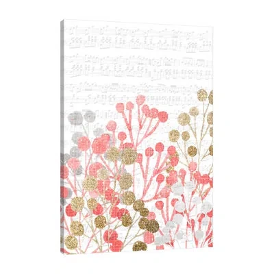 Jaxson Rea "music In The Garden 2" Gallery Wrapped Canvas By Kimberly Allen In White;gray;red;mist Gray;tan White