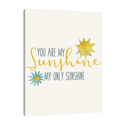 Jaxson Rea My Sunshine 1 By Kimberly Allen - Wrapped Canvas Textual Art In Blue;yellow