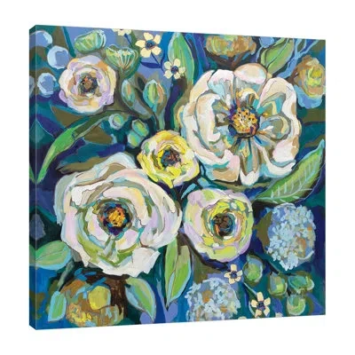 Jaxson Rea Ocean House By Jeanette Vertentes - Wrapped Canvas Painting In Blue;black;green;gray;red;ivory;charcoal