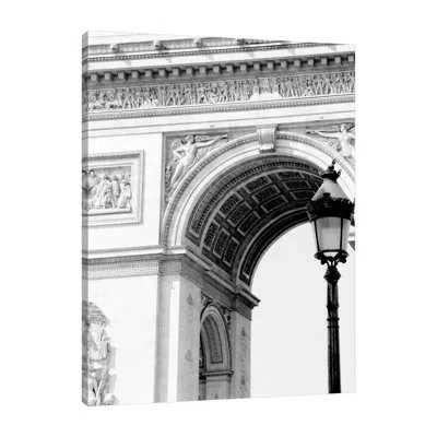 Jaxson Rea Paris Arc De Triomphe By Jeff Pica - Wrapped Canvas Photograph In Black;white;gray;red;teal Blue;mist Gray