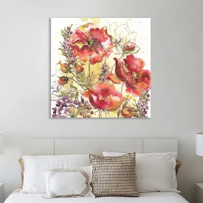 Jaxson Rea 'poppy Meadow Ii' By Tre Sorelle Studios Painting Print On Wrapped Canvas In Red,green,yellow