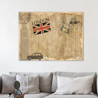 Jaxson Rea 'postcard London' By Kimberly Allen Graphic Art On Wrapped Canvas In Brown