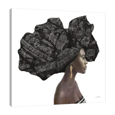 Jaxson Rea Pure Style Ii Black By James Wiens - Wrapped Canvas Painting In Blue;black;white;red;tan White;teal Blue