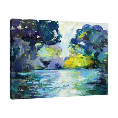 Jaxson Rea Quiet By Jeanette Vertentes - Wrapped Canvas Painting In Blue;black;white;gray;red;purple;navy Bl
