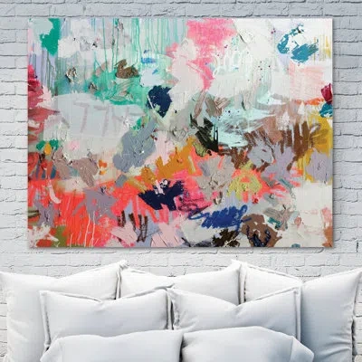 Jaxson Rea 'really' By Kent Youngstrom Painting Print On Wrapped Canvas In Red,gray