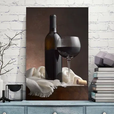 Jaxson Rea 'red Wine & Cork' By Barry Seidman Photographic Print On Wrapped Canvas In Brown