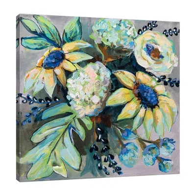 Jaxson Rea Sage And Sunflowers Ii By Jeanette Vertentes - Wrapped Canvas Painting