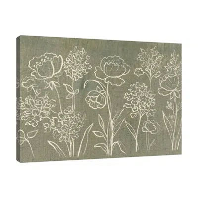 Jaxson Rea Sage Floral I Crop By Silvia Vassileva - Wrapped Canvas Print