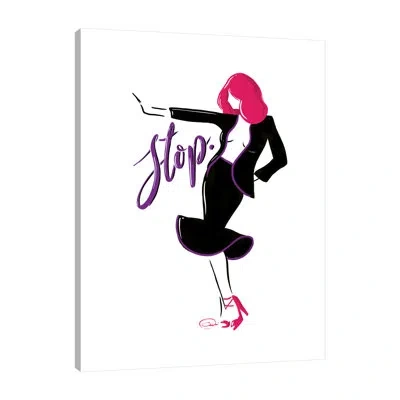 Jaxson Rea Sassy Stop By Onrei - Wrapped Canvas Print In White;gray;pink;purple;mist Gray;mint Bl