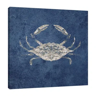 Jaxson Rea Sea Life Blues 1 By Victoria Brown - Wrapped Canvas Print In Black;brown;white;gray;purple;charcoal G