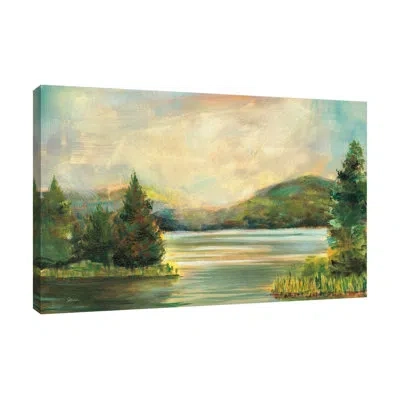 Jaxson Rea Silver Lake Crop By Sue Schlabach - Wrapped Canvas Print In Blue;black;brown;gray;red;charcoal Gray;