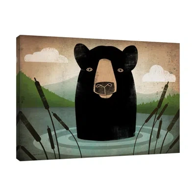 Jaxson Rea Skinny Dip By Ryan Fowler - Wrapped Canvas Print In Red,black,purple
