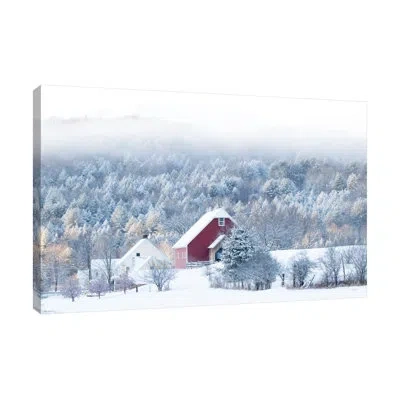 Jaxson Rea Snowy Valley By Sue Schlabach - Wrapped Canvas Print In Black;white;gray;red;purple;charcoal Gra