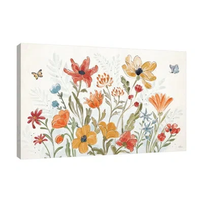 Jaxson Rea Spiced Petals I By Janelle Penner - Wrapped Canvas Painting In Blue;white;green;gray;red;orange;mist Gr