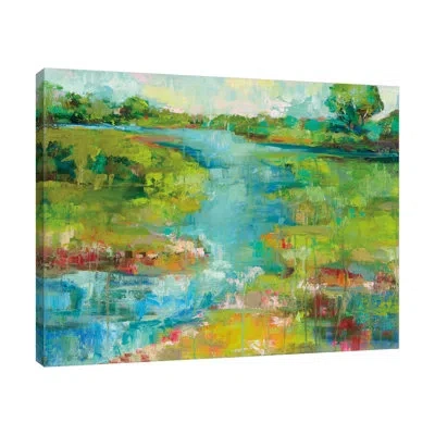Jaxson Rea Spring Marsh By Jeanette Vertentes - Wrapped Canvas Painting In Blue;brown;gray;red;pink;turquoise Blue;