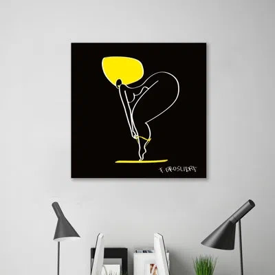 Jaxson Rea 'strip Tease' Graphic Art Print On Wrapped Canvas In Black;yellow