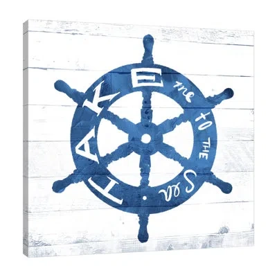 Jaxson Rea Take Me To The Sea By Milli Villa - Wrapped Canvas Print In Blue;white;red;nude White;turquoise Blue