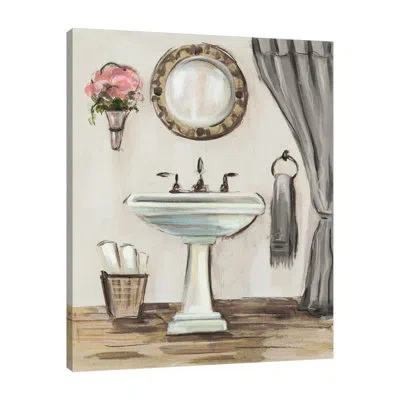 Jaxson Rea Tuscan Bath Iv Greige By Silvia Vassileva - Wrapped Canvas Print