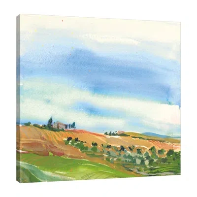 Jaxson Rea "tuscan Fields" Gallery Wrapped Canvas By Kristy Rice In Blue;white;gray;charcoal Gray;dark Pink;