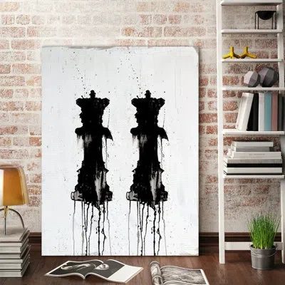 Jaxson Rea 'two Queens' By Kent Youngstrom Painting Print On Wrapped Canvas In Black,white
