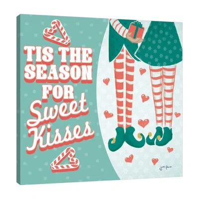 Jaxson Rea Vintage Christmas Viii By Janelle Penner - Wrapped Canvas Textual Art In Blue;white;gray;yellow;purple;mist Gray;